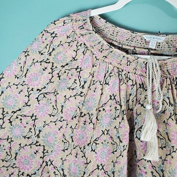 Lucky Brand Women's Boho Floral Paisley Border Print Peasant Blouse Top Size 3X - Picture 4 of 7